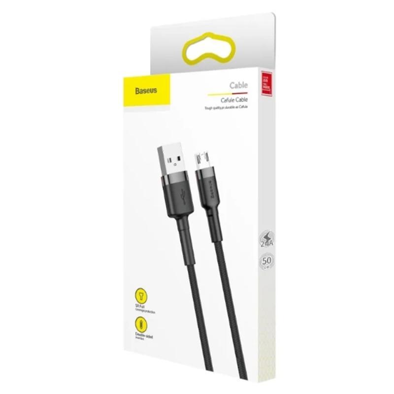 USB-кабель Baseus Cafule MicroUSB 2,4 A 1 м Black (1531336269) - фото 3