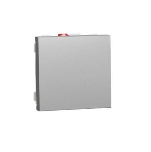 Выключатель одноклавишный Schneider Unica 10 A 2 модуля Алюминий (24908)