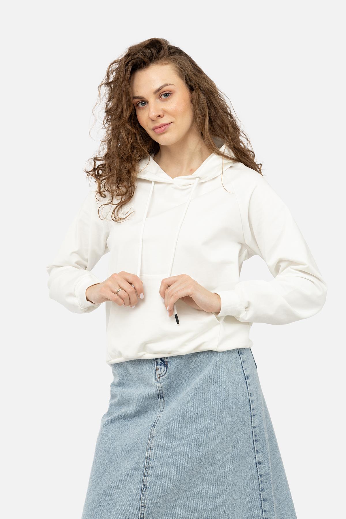 Худи женский р. 50 Молочный (SKT000957834) - фото 2 Худи женский р. 50 Молочный (SKT000957834) - фото 2