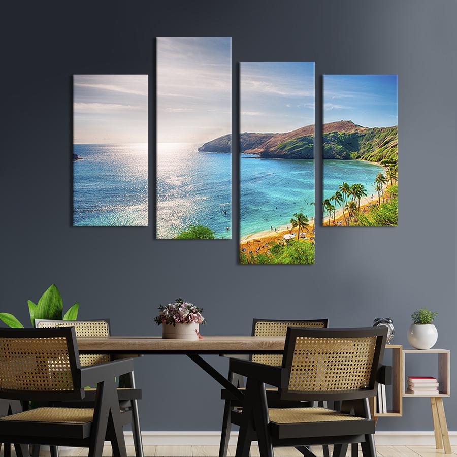 Картина модульная из 4 частей Пляж в кратере вулкана L 129x90 см (447-42)