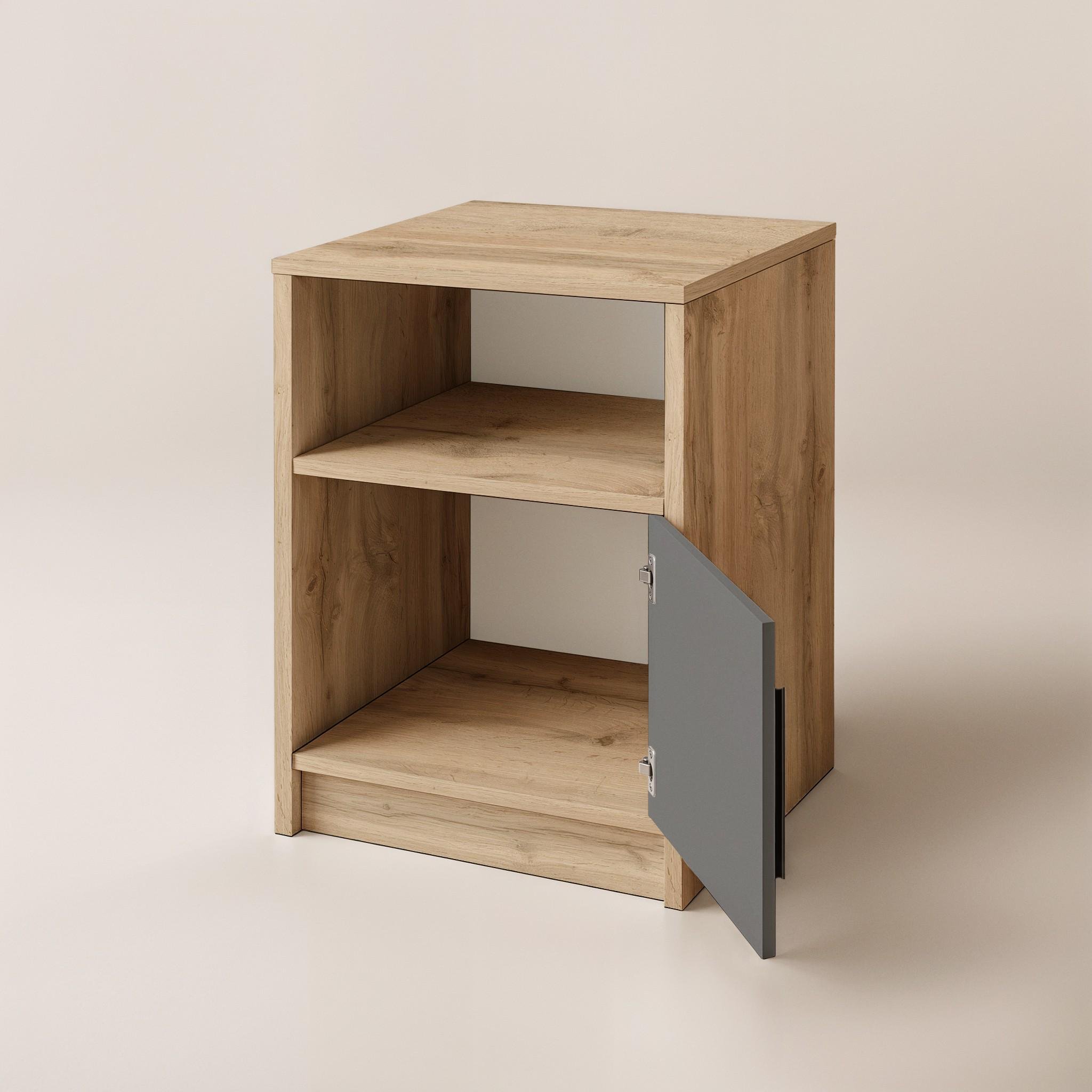 Тумба прикроватная Asti 390х322х590 мм Дуб Аппалачи/Антрацит - фото 3