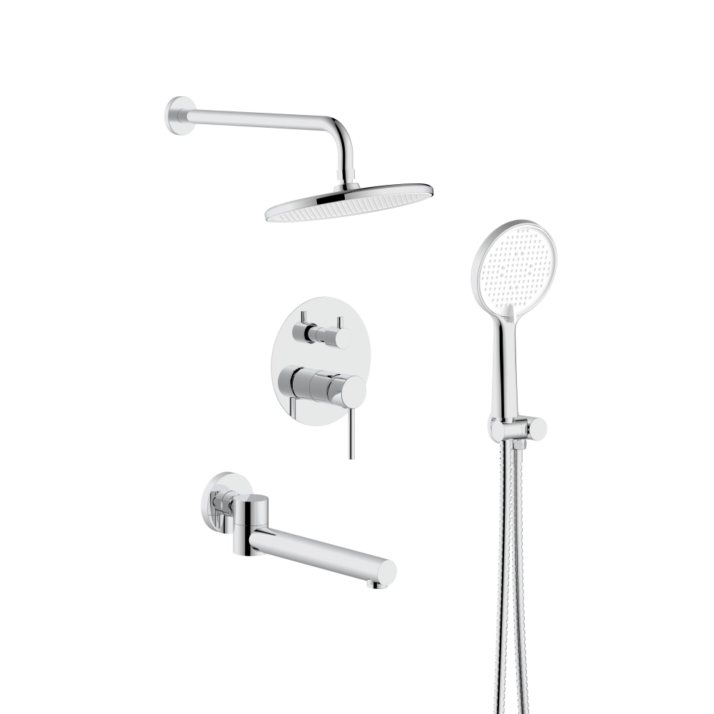 Душевая система скрытого монтажа Qtap Spring QTSPR114CRM45705 на три потребителя Хром (SD00051829)