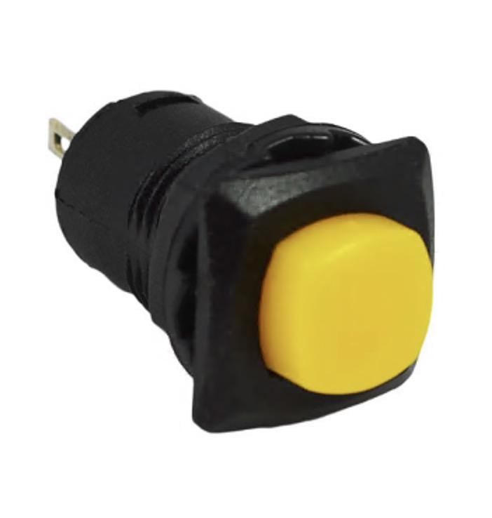 Кнопка Lemanso LSW12 квадрат с фиксацией ON-OFF/DS-226 Желтый (00000002504)