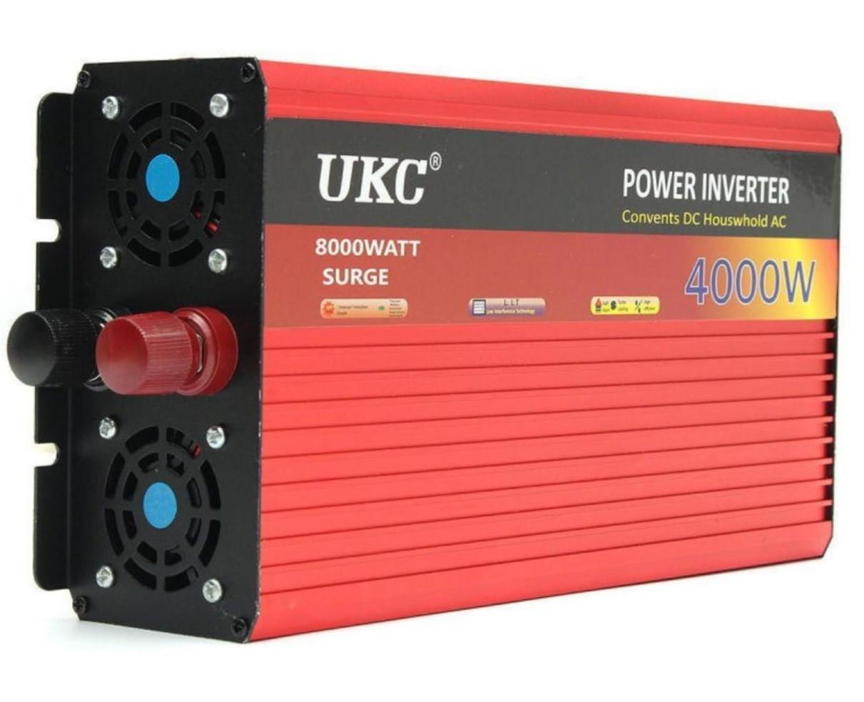 Инвертор 12V-220 UKC 4000W преобразователь напряжения 12V-220V 1 розетка 4000 Вт