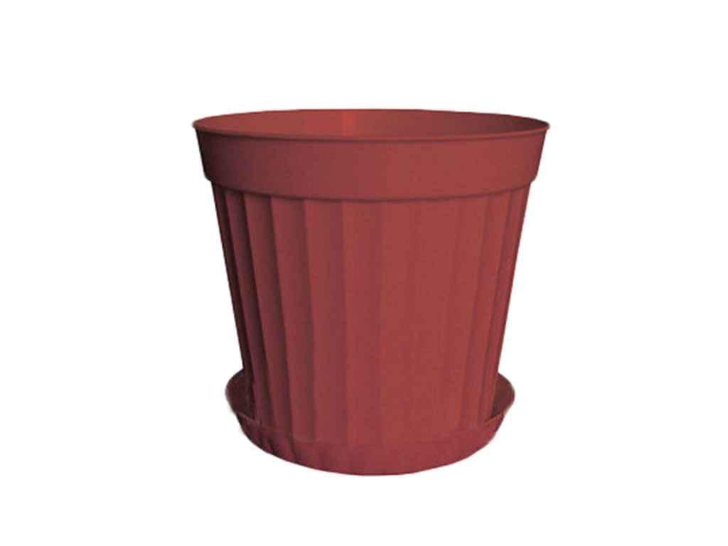 Горщик для квітів Гемопласт 3 л з піддоном d 195 тип 1 Теракотовий (387118)