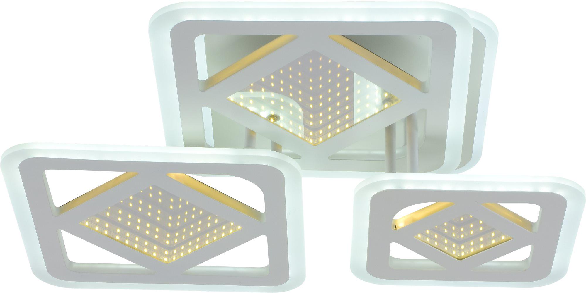 Люстра светодиодная Sirius LI8885/3A WH BL+YL 98W+42W акриловая