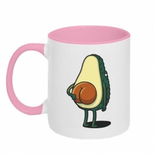 Чашка двухцветная Funny avocado 320 мл Белый с розовым (5586679-47-120587)