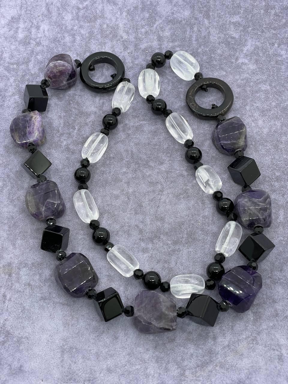 Бусы аметист 80 см Фиолетовый (1371)