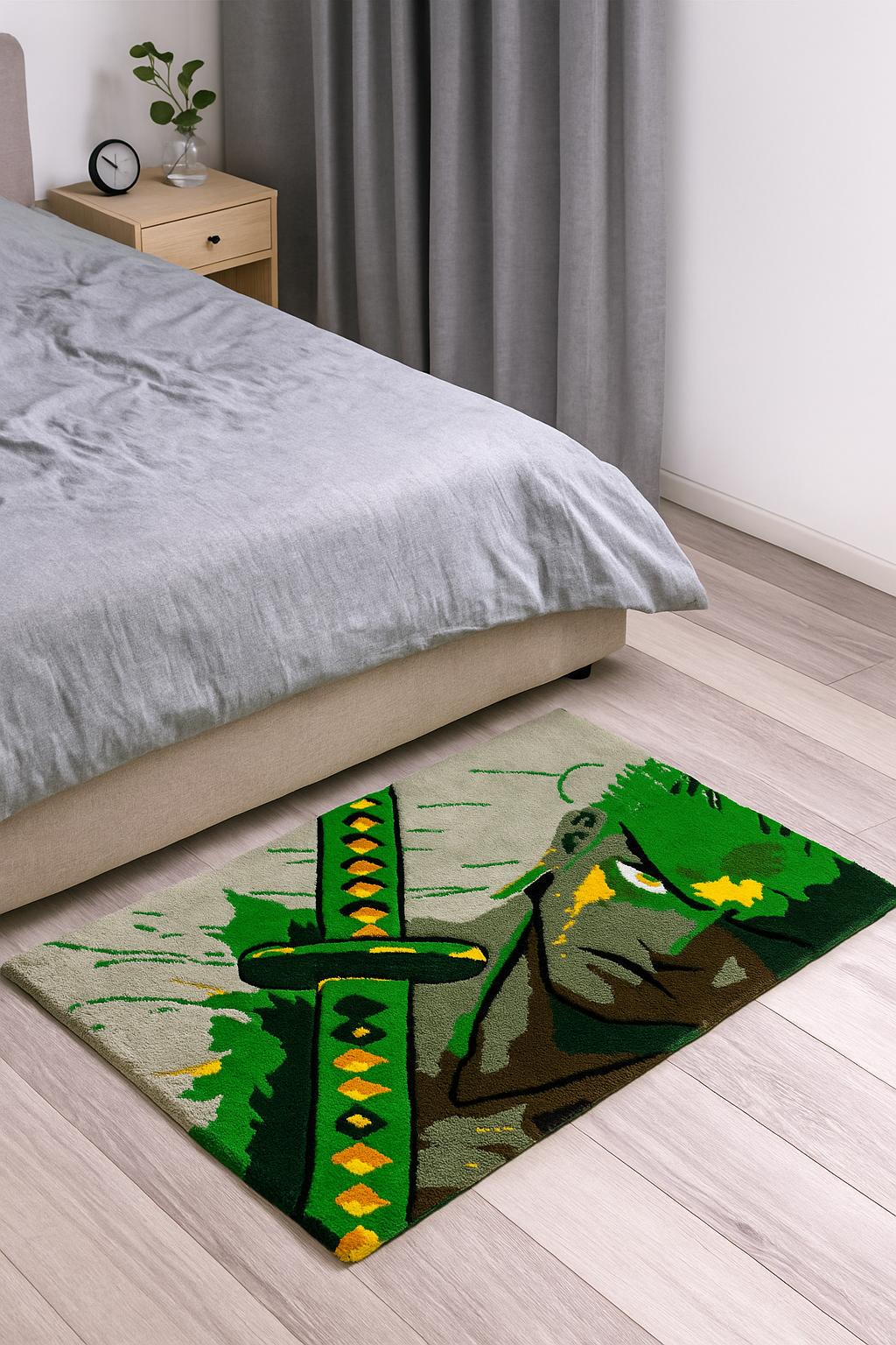 Килим Зоро ручної роботи гіпоалергенний 96х64 см Зелений (30059994) - фото 3