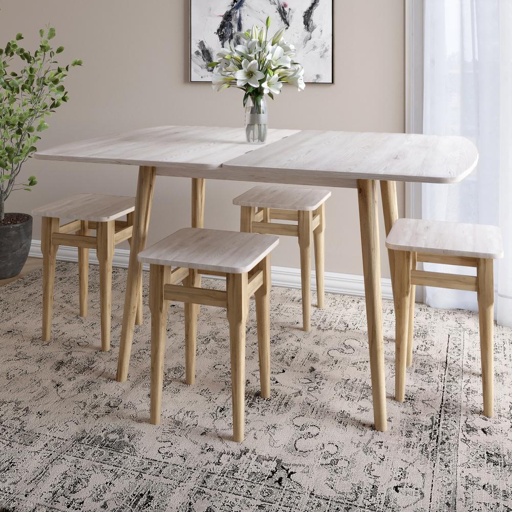 Обеденный стол Lion Майами-3 раскладной деревянный 90х60/90х120 см Самоа Дымчатый (000-000-2610)