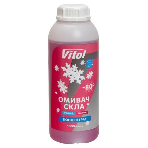Омыватель стекла зимний концентрат Vitol "-80" Bubble Gum 1 л
