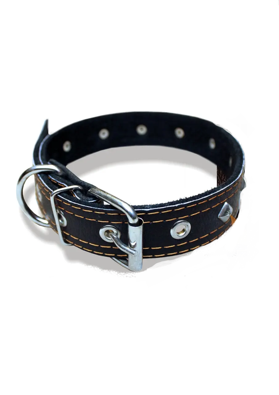 Ошейник кожаный с украшениями 12 мм 20-28 см Ошейник кожаный с украшениями 12 мм 20-28 см