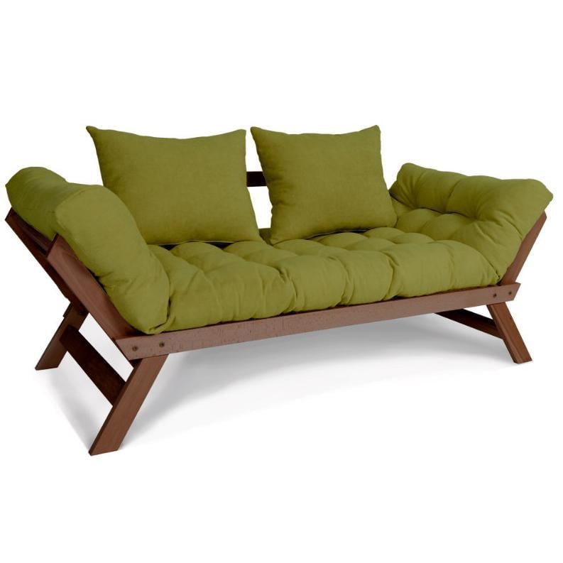 Диван-футон раскладной Woodman Allegro из массива дерева Ореховый/Зеленый - фото 1 Диван-футон раскладной Woodman Allegro из массива дерева Ореховый/Зеленый - фото 1