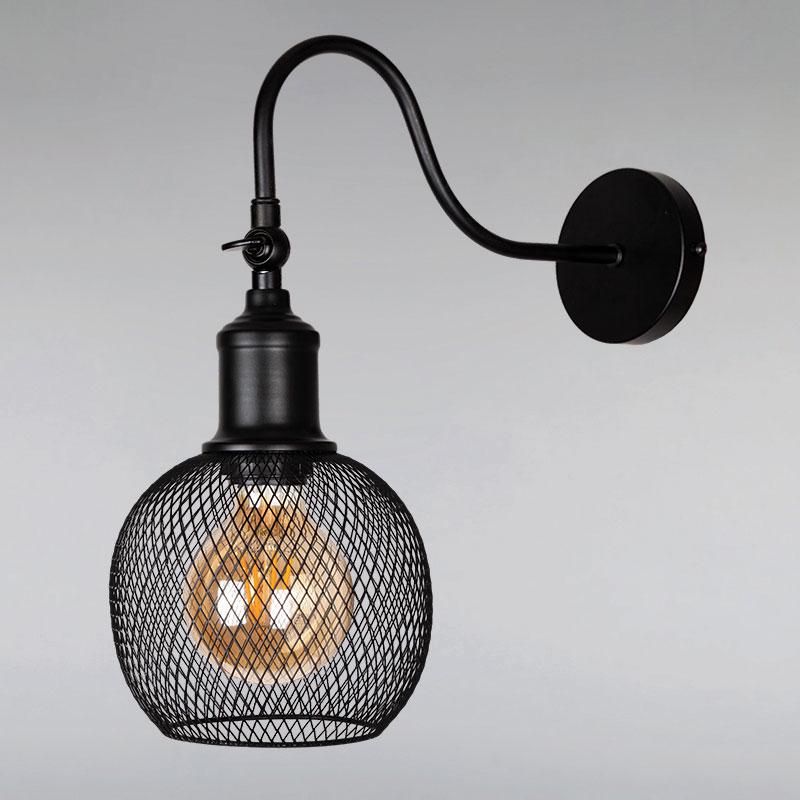 Бра настінний лофт Light House LS-14022F3-1 BK Чорний