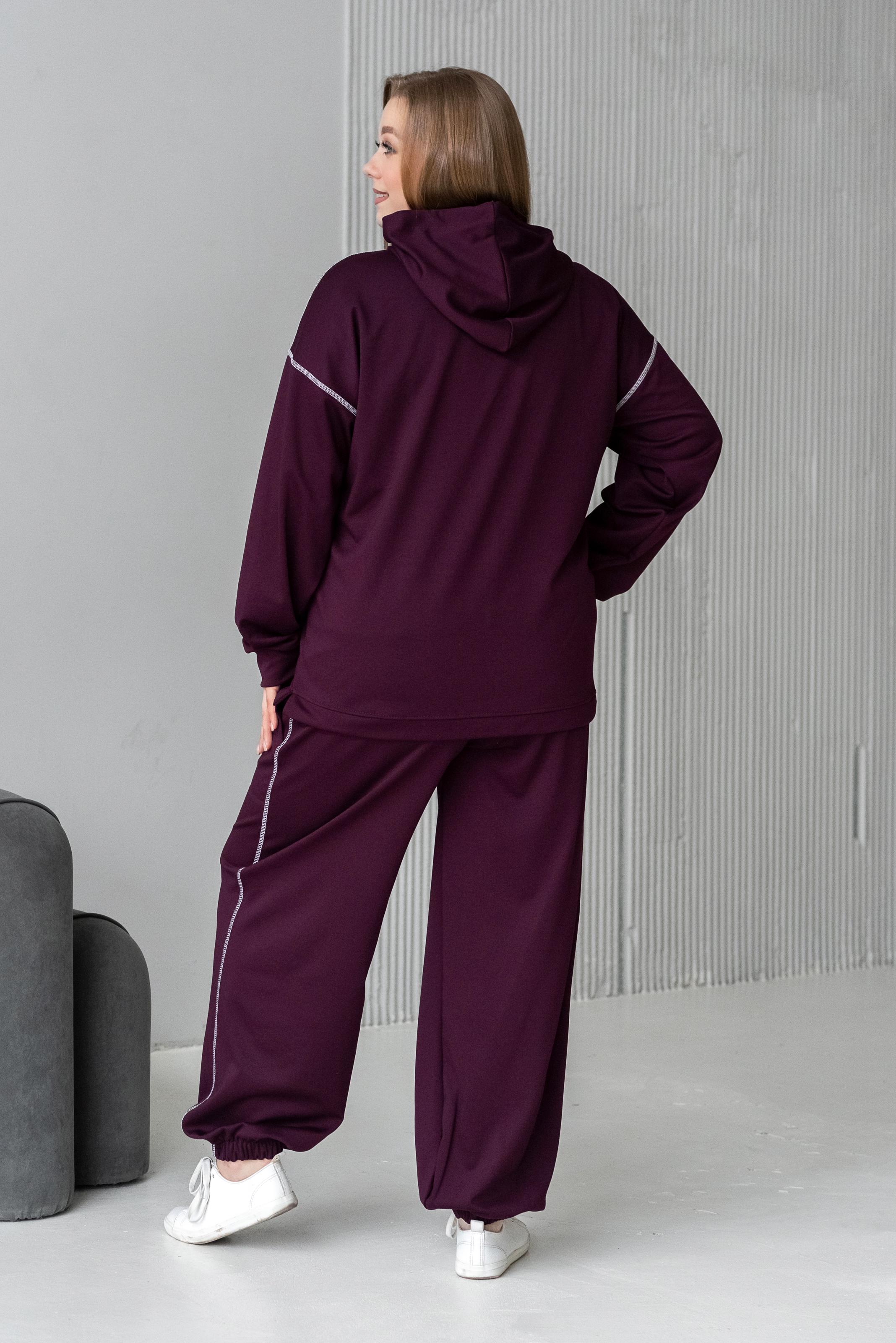 Спортивный костюм женский Милена р. 50 Бордовый (2288072906) - фото 5 Спортивный костюм женский Милена р. 50 Бордовый (2288072906) - фото 5