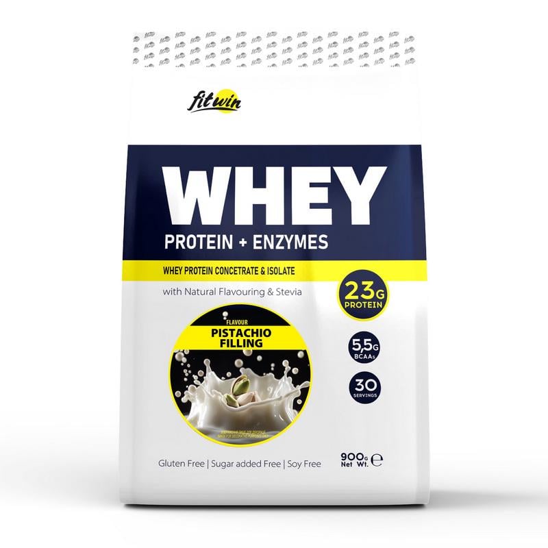 Протеин сывороточный FitWin Whey Protein + Enzymes 900 г Фисташковая начинка