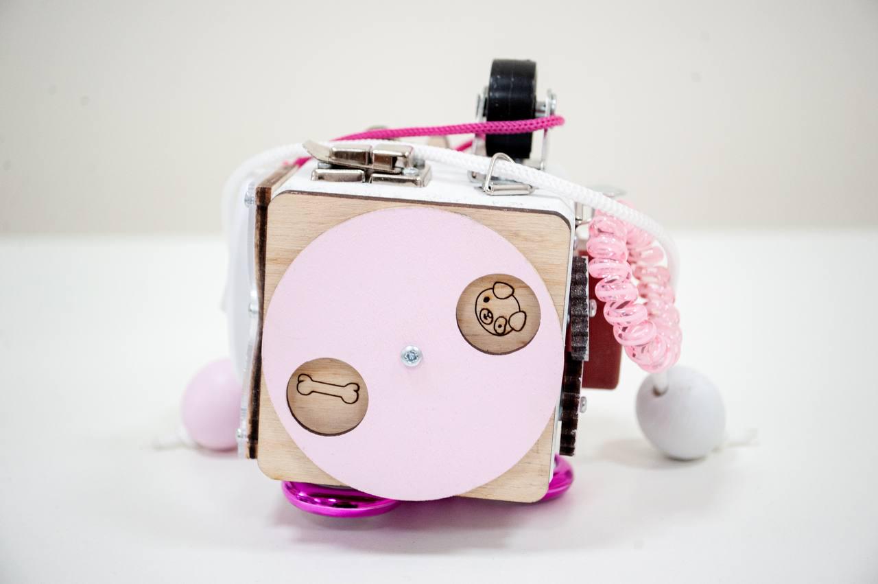 Бізікуб дорожній з дерева 7 см Рожевий (0002) - фото 3