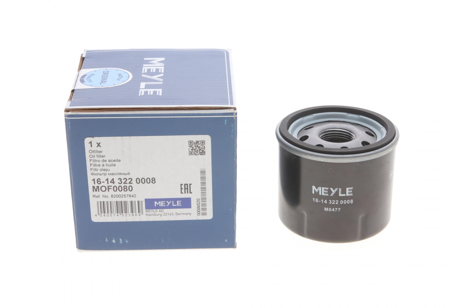 Фільтр масляний Meyle для Renault Kangoo 1,2 97-09 бензин- (16-14 322 0008)