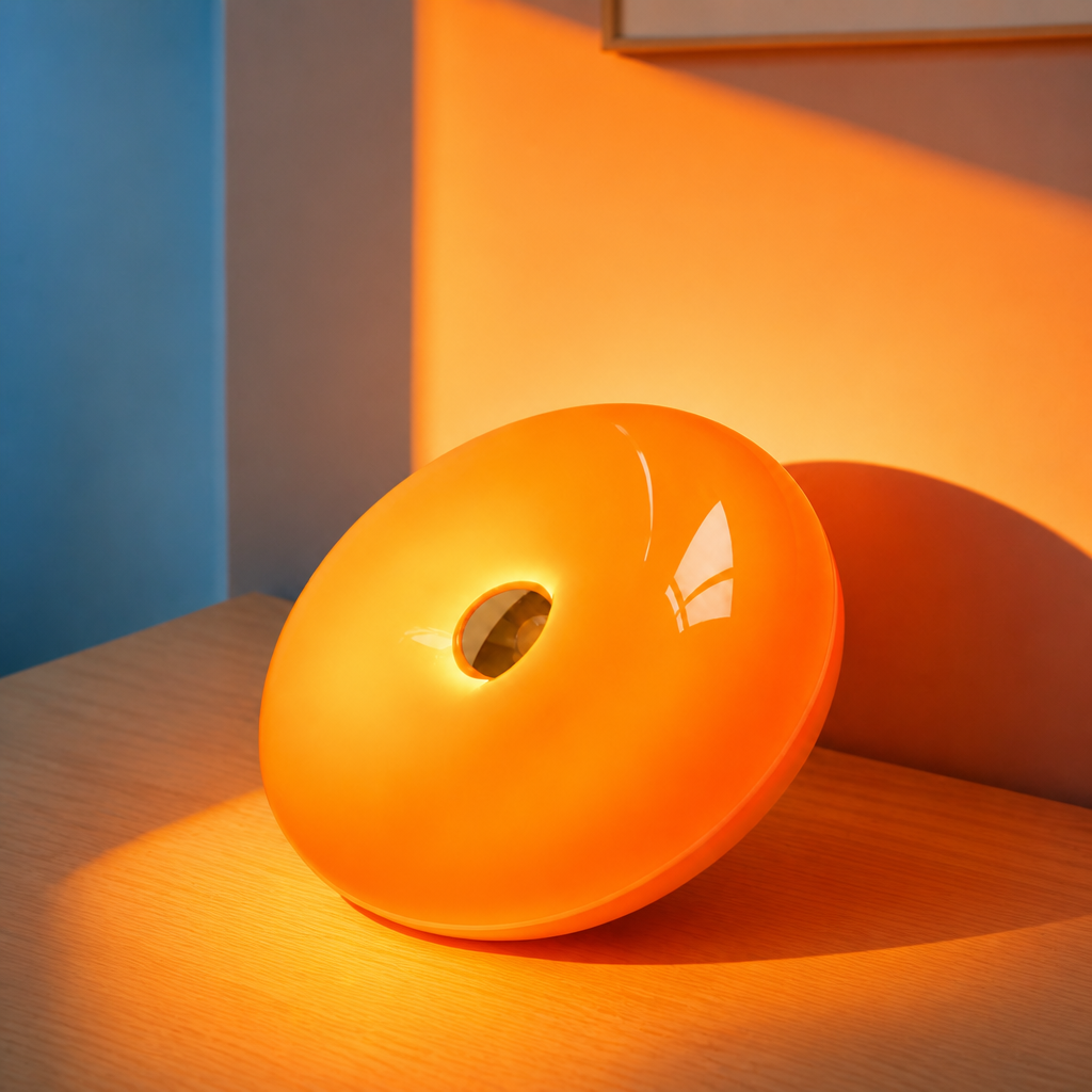 Настольная лампа сенсорная 2в1 LED USB 22 см Оранжевый (lamp-donut-22)
