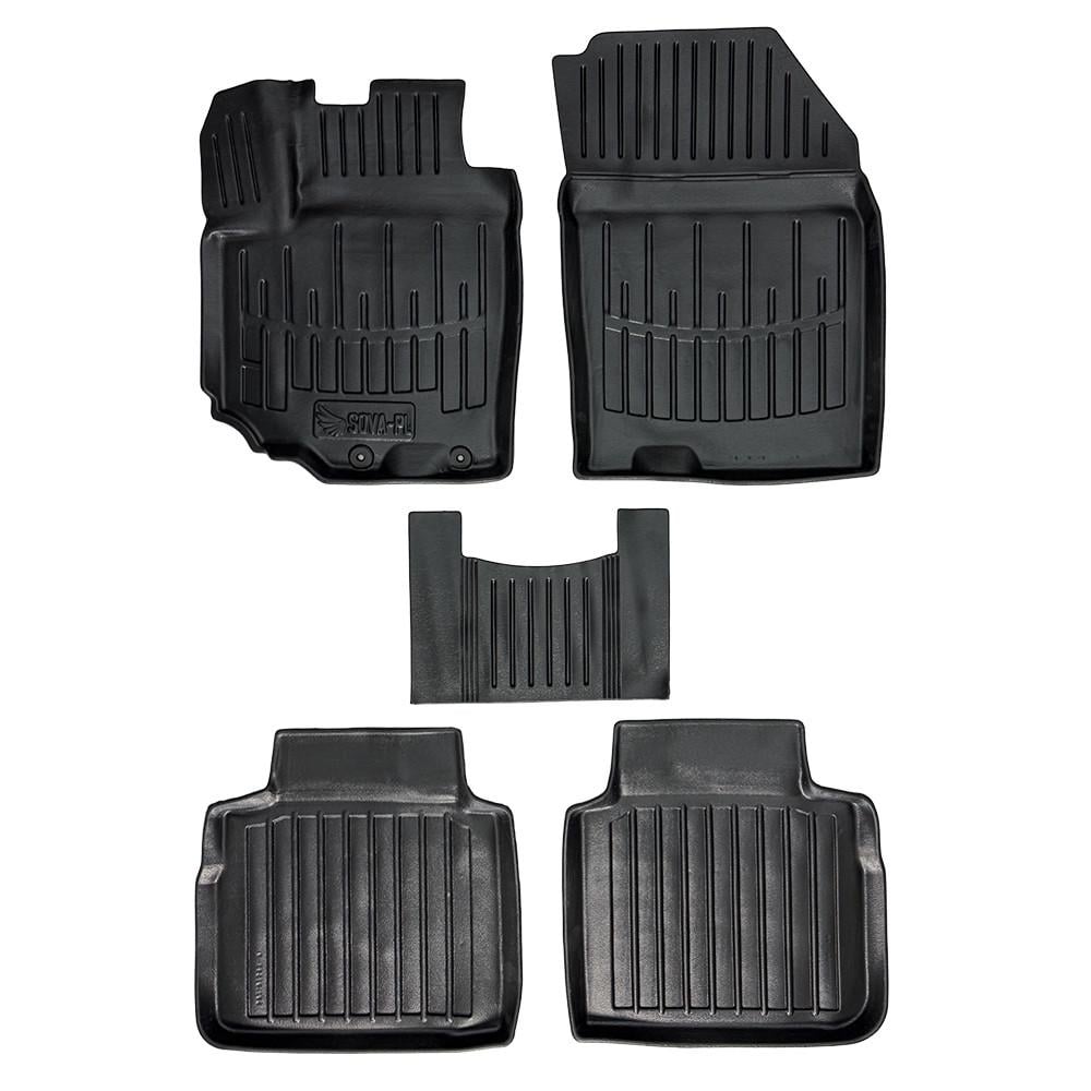 Коврики в салон SOVA-PL для Suzuki SX4 II 2013-2021 резиновые 5 шт. Черный (28800557)