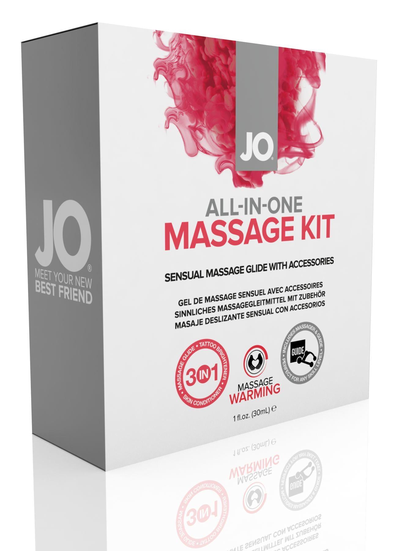 Набор для массажа System JO ALL IN ONE MASSAGE GIFT SET Разогревающий гель массажер и свеча
