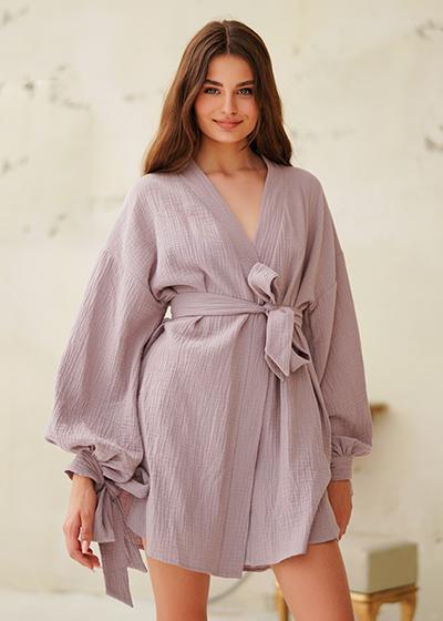 Халат женский короткий Komilfo Emi 2250 XL Лиловый (15764)