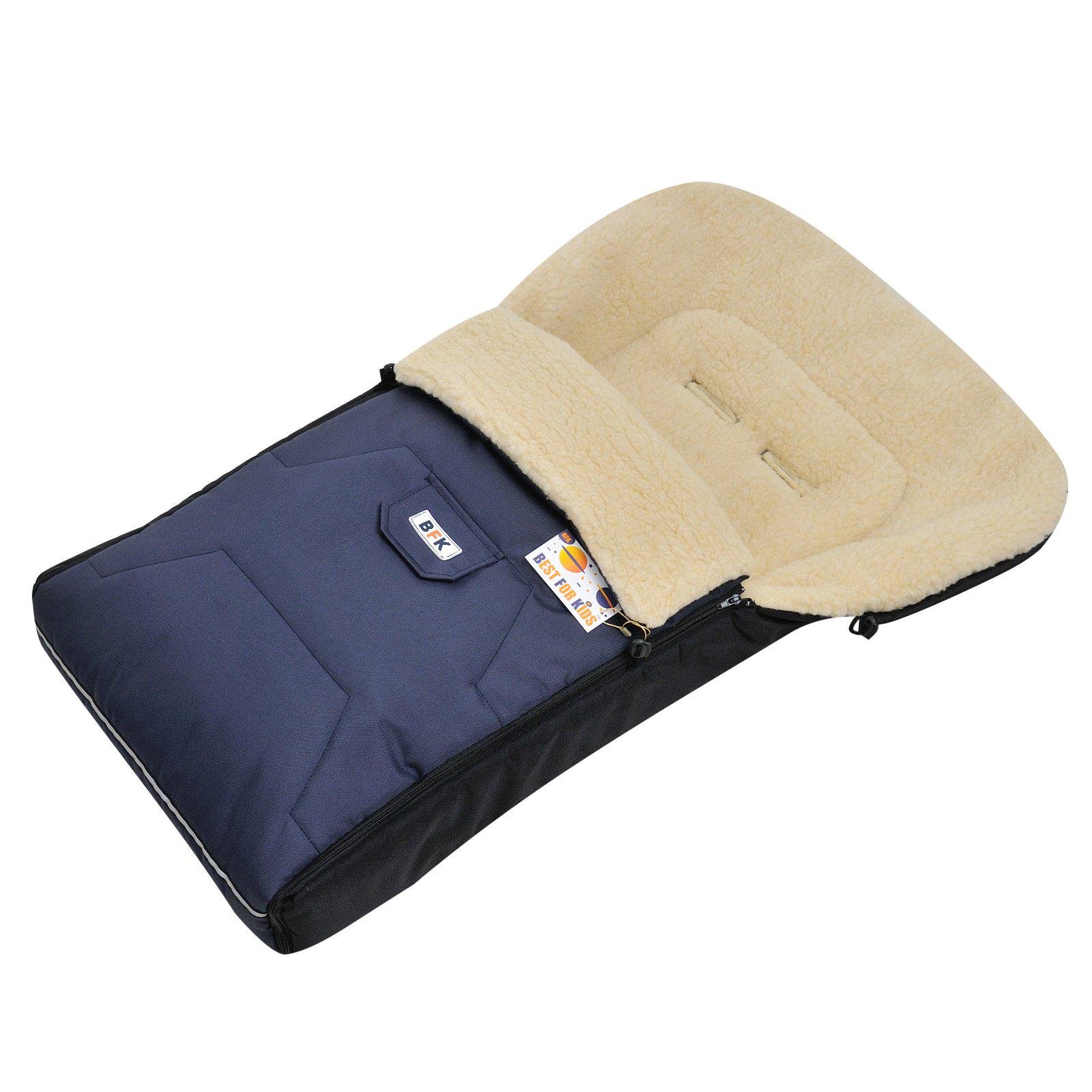 Конверт-чехол зимний For Kids Ideal на овчине в коляску и на санки 95х45 см Синий (4467)