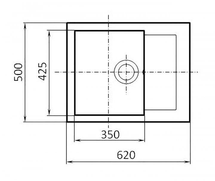 Мийка кухонна Verona Premium №12 620х500 мм Антрацитовий - фото 2