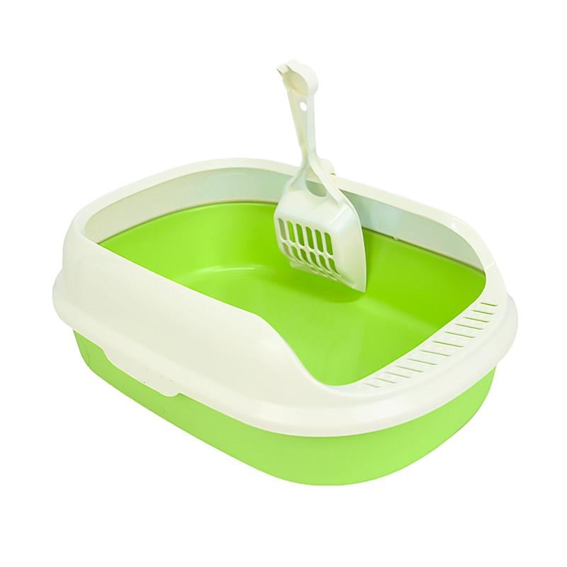 Туалет для кішок із лопаткою Taotaopets 226611 40x29x13,5 см Green (1801422408)