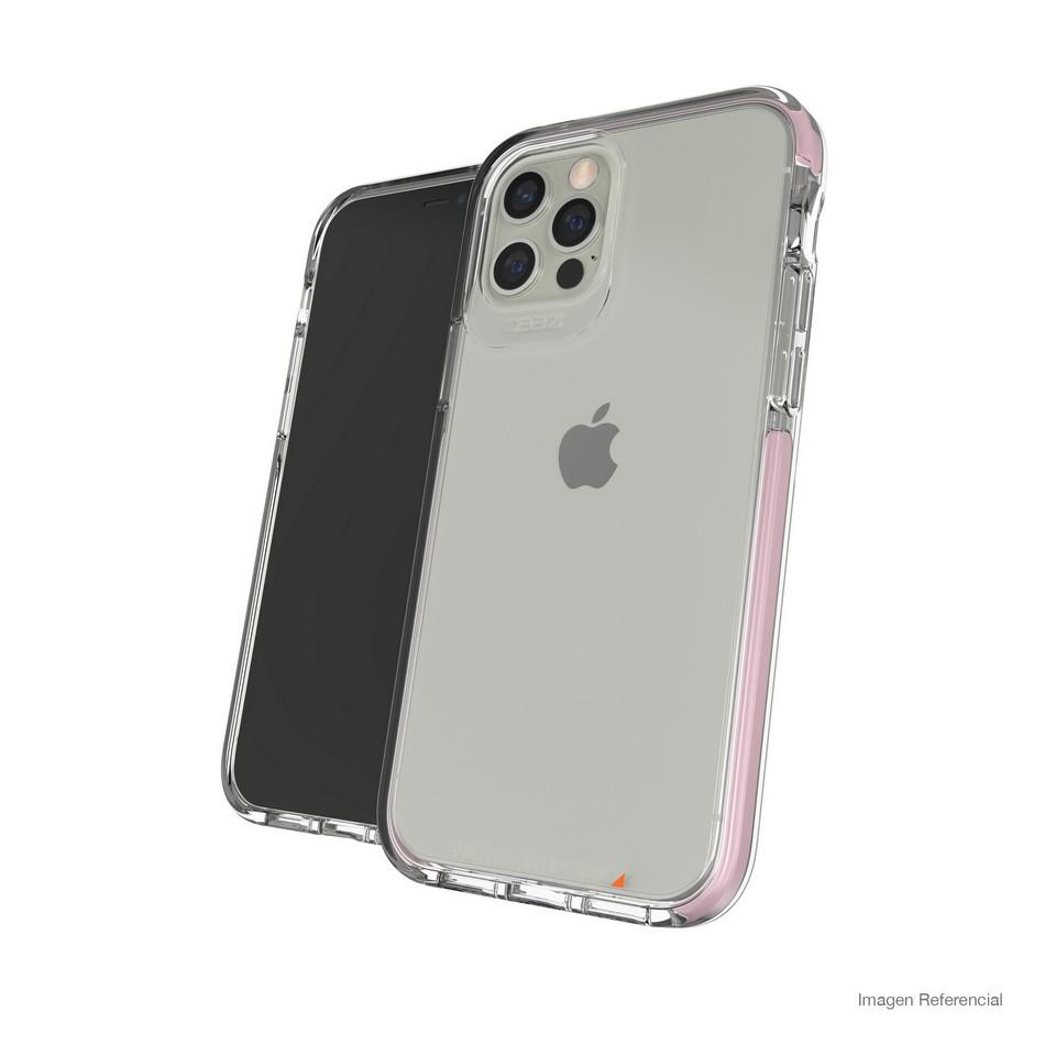 Противоударный прозрачный чехол Gear4 Piccadilly D3O для Iphone 12/12 Pro (6.1") Pink + Transparent - фото 5