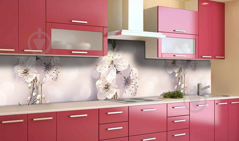 Наклейка виниловая кухонный фартук  Zatarga  "Макро Цветы вишни"  600х3000 мм