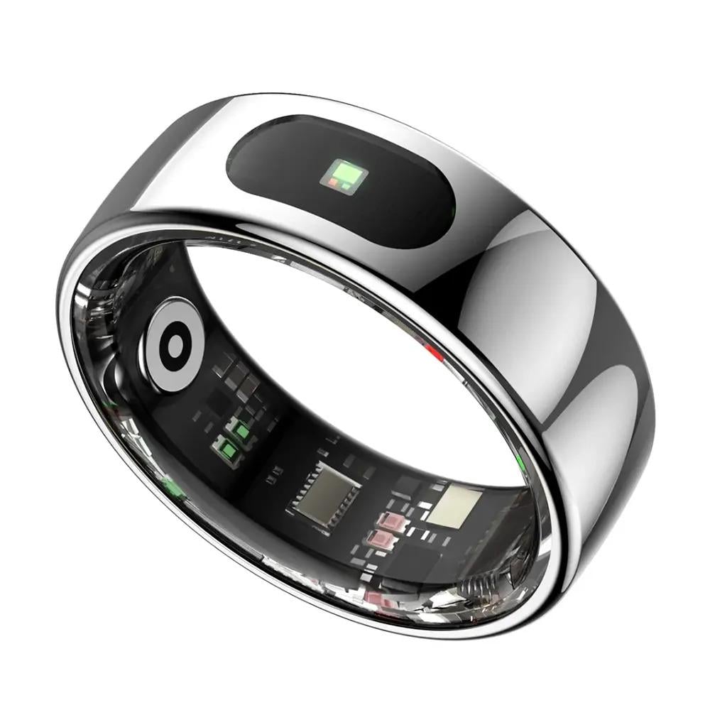 Смарт-кольцо Smart Ring 7 R08+ с кейсом для подзарядки 17,3-17,5 мм Серебристый