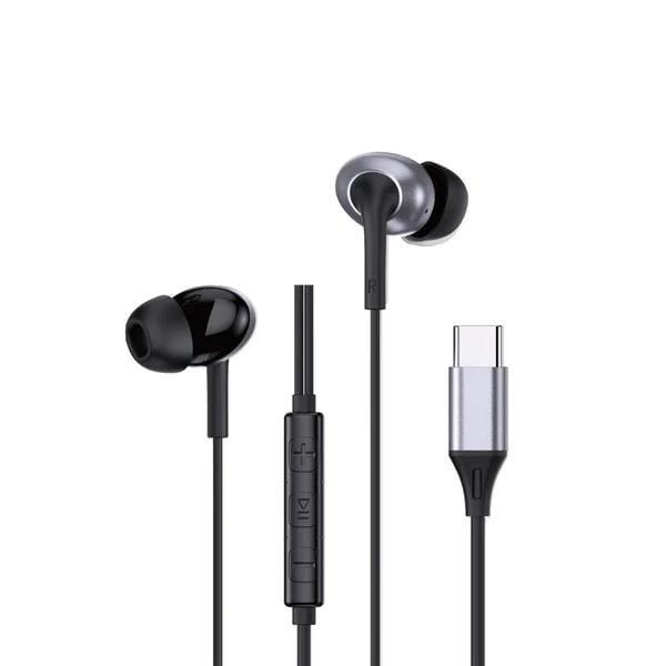Наушники проводные вакуумные WIWU EB318 Type-C 1,2 м с микрофоном Black (6977703656664)