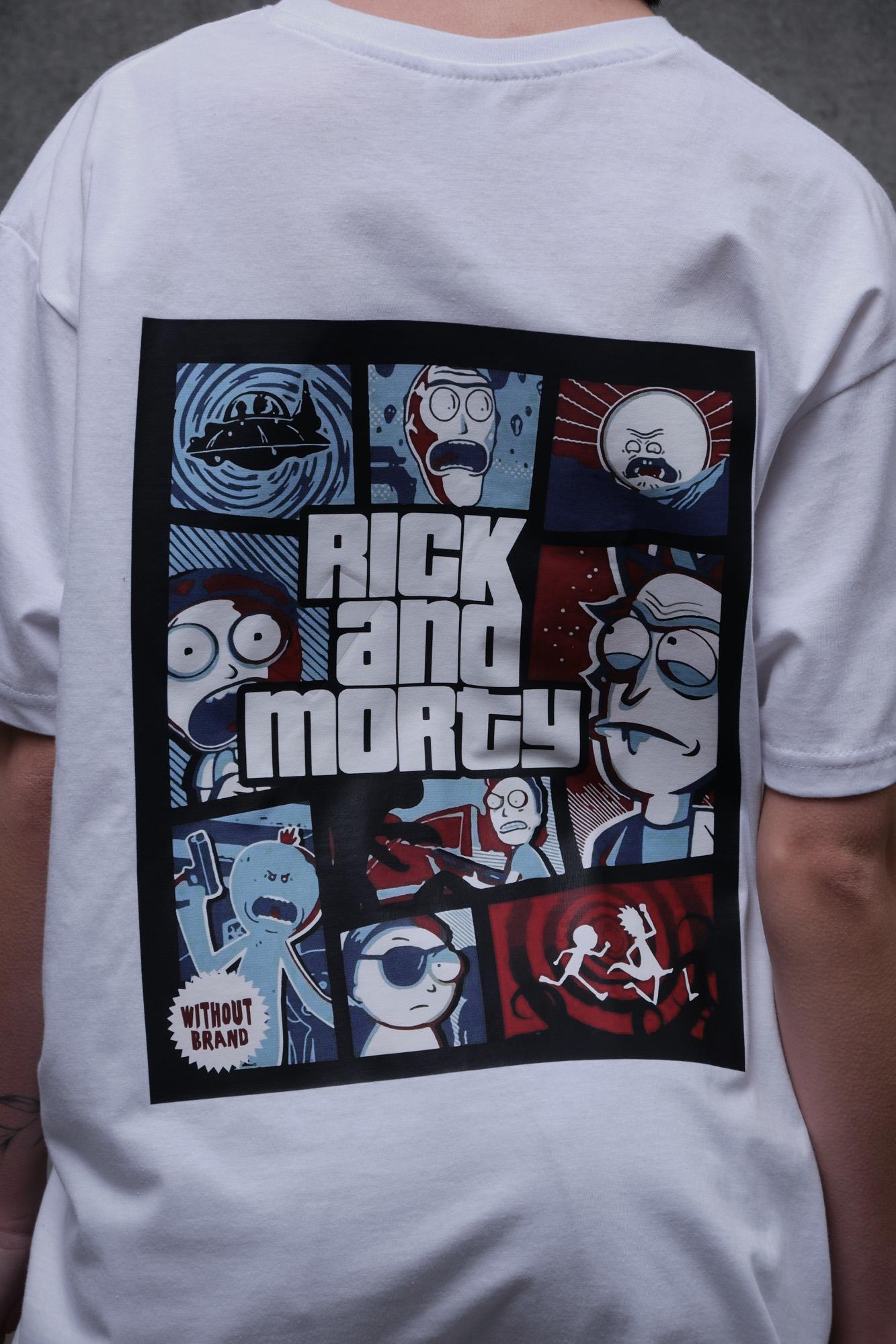 Футболка женская Without Rick and Morty с принтом оверсайз S/M White (S8049265) - фото 4 Футболка женская Without Rick and Morty с принтом оверсайз S/M White (S8049265) - фото 4