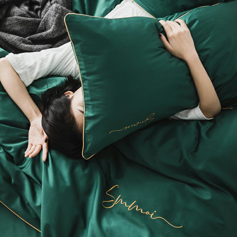 Комплект постільної білизни з кантом євро 2 довговолокниста бавовна Зелений - фото 7 Комплект постільної білизни з кантом євро 2 довговолокниста бавовна Зелений - фото 7