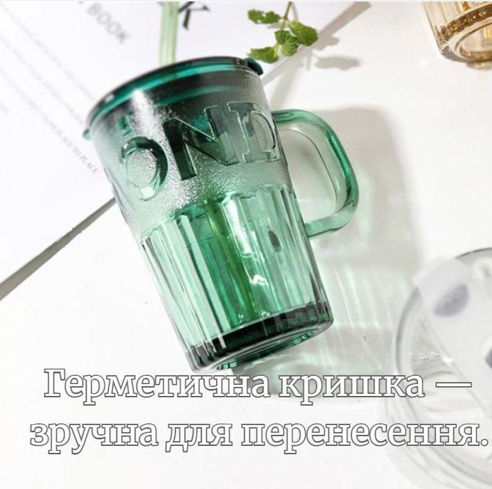 Стакан эко из термостойкого стекла с многоразовой трубочкой 400 мл Зеленый (2693105093) - фото 3 Стакан эко из термостойкого стекла с многоразовой трубочкой 400 мл Зеленый (2693105093) - фото 3