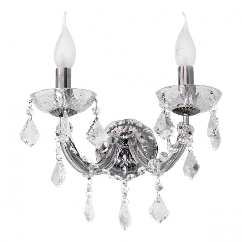 Бра настенное накладное BCL-275W/2 E14 в спальню хрустальное свеча классическое (186330)