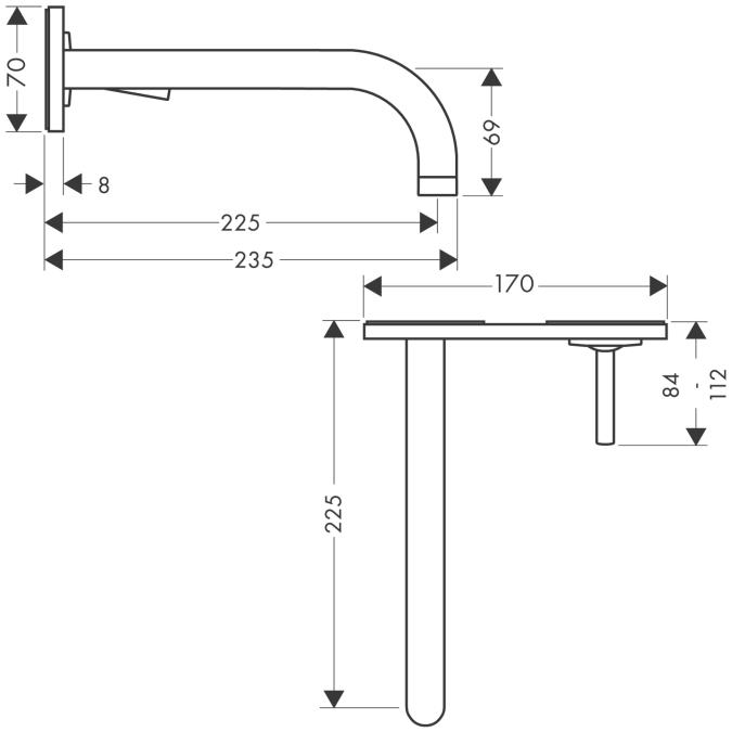 Змішувач для раковини Hansgrohe Axor Uno2 38115000 (7756122) - фото 2