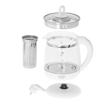 Чайник стеклянный Adler с заварочным блоком и регулятором температуры 1,5 л (AD 1299) - фото 3 Чайник стеклянный Adler с заварочным блоком и регулятором температуры 1,5 л (AD 1299) - фото 3