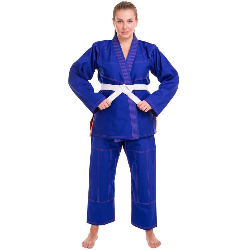 Кимоно джиу-джитсу VLO VL-6651 350 г/м2 пояса нет в комплекте р. 1/140 см Синий (6936116105568)