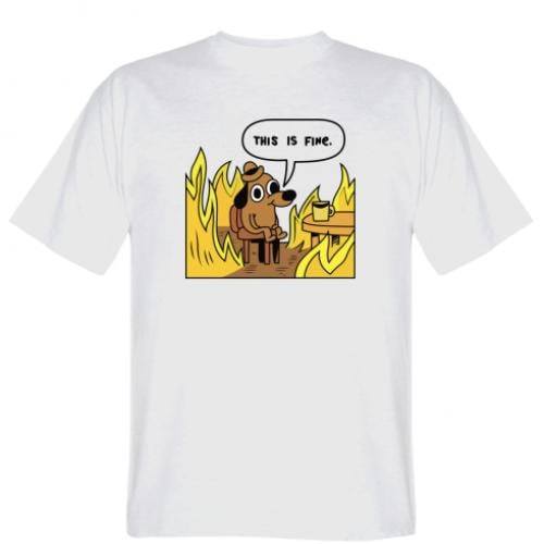 Футболка мужская This is fine 3XL Белый (470412-1-47542-XXXL) Футболка мужская This is fine 3XL Белый (470412-1-47542-XXXL)