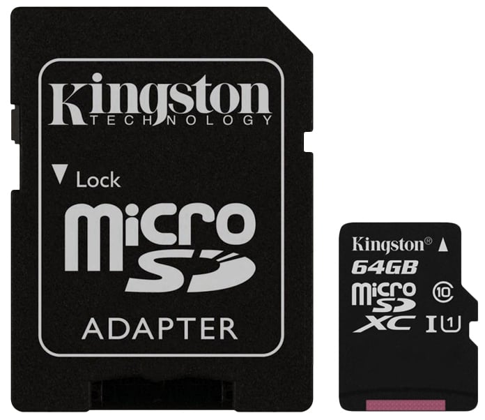 Карта пам'яті Kingston Micro SD 64GB Class HC-I 10 Black - фото 1