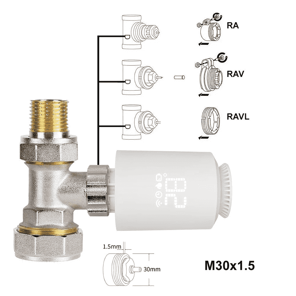 Термоголовка для радиатора In-Therm ME167 с функцией Zigbee/Wifi - фото 5