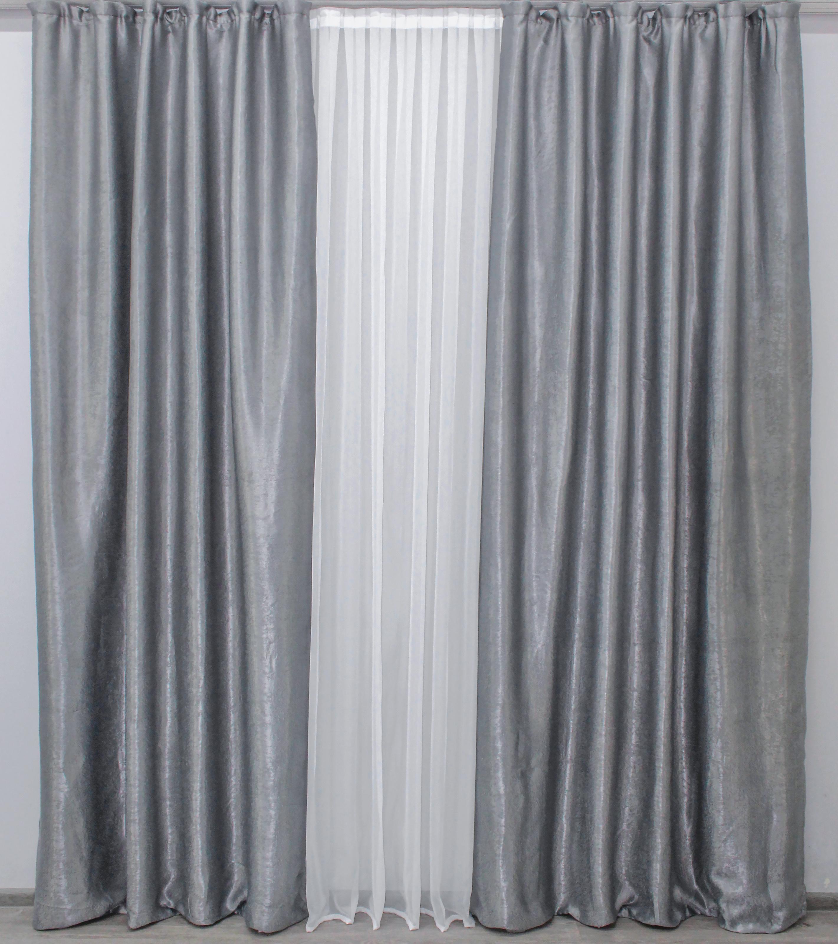 Комплект штор VR-Textil Софт № 157ш 100х275 см 2 шт. Серый (31-081)