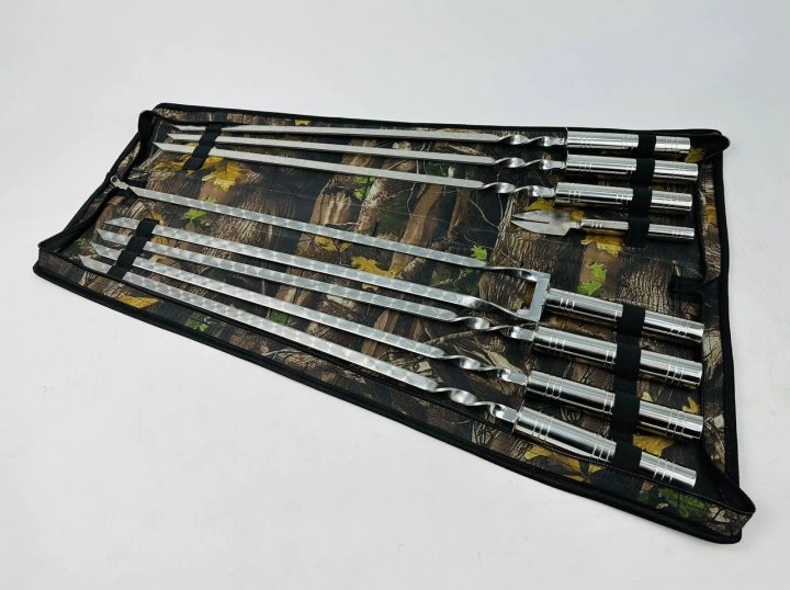 Набір шампурів в чохлі 6 шт. Срібний (10461832)