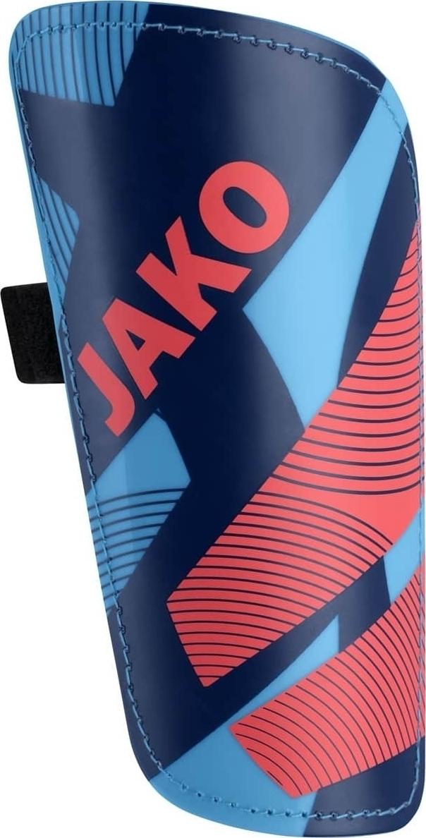 Щитки футбольные Jako RIVER BASIC L Голубо-красный (2775-434)