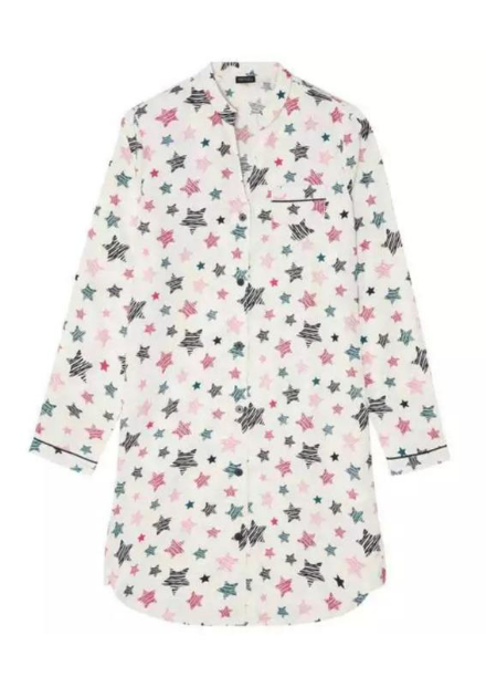 Ночная рубашка Esmara 100K L из тонкой мягкой фланели Розовый/Белый (100K/L)