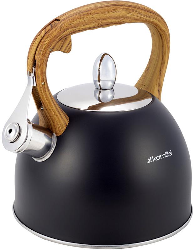 Чайник Kamille Whistling Kettle зі свистком нержавіюча сталь 2,5 л Black