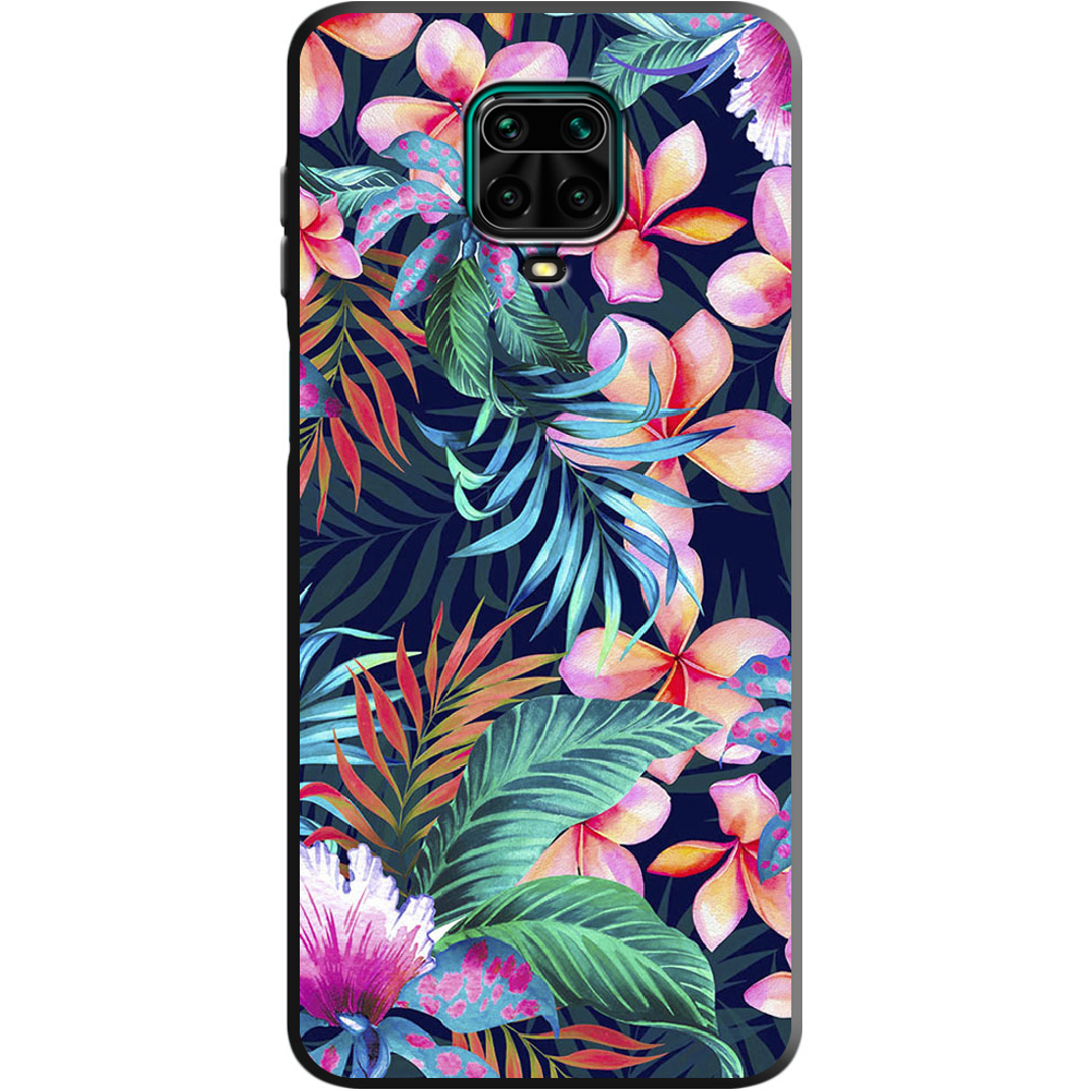 Чохол Boxface Xiaomi Redmi Note 9S flowers in the tropics Чорний силікон (39475-up1971-39914)