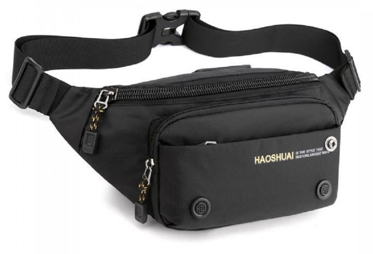 Сумка поясная мужская Confident 33х15 см Черный